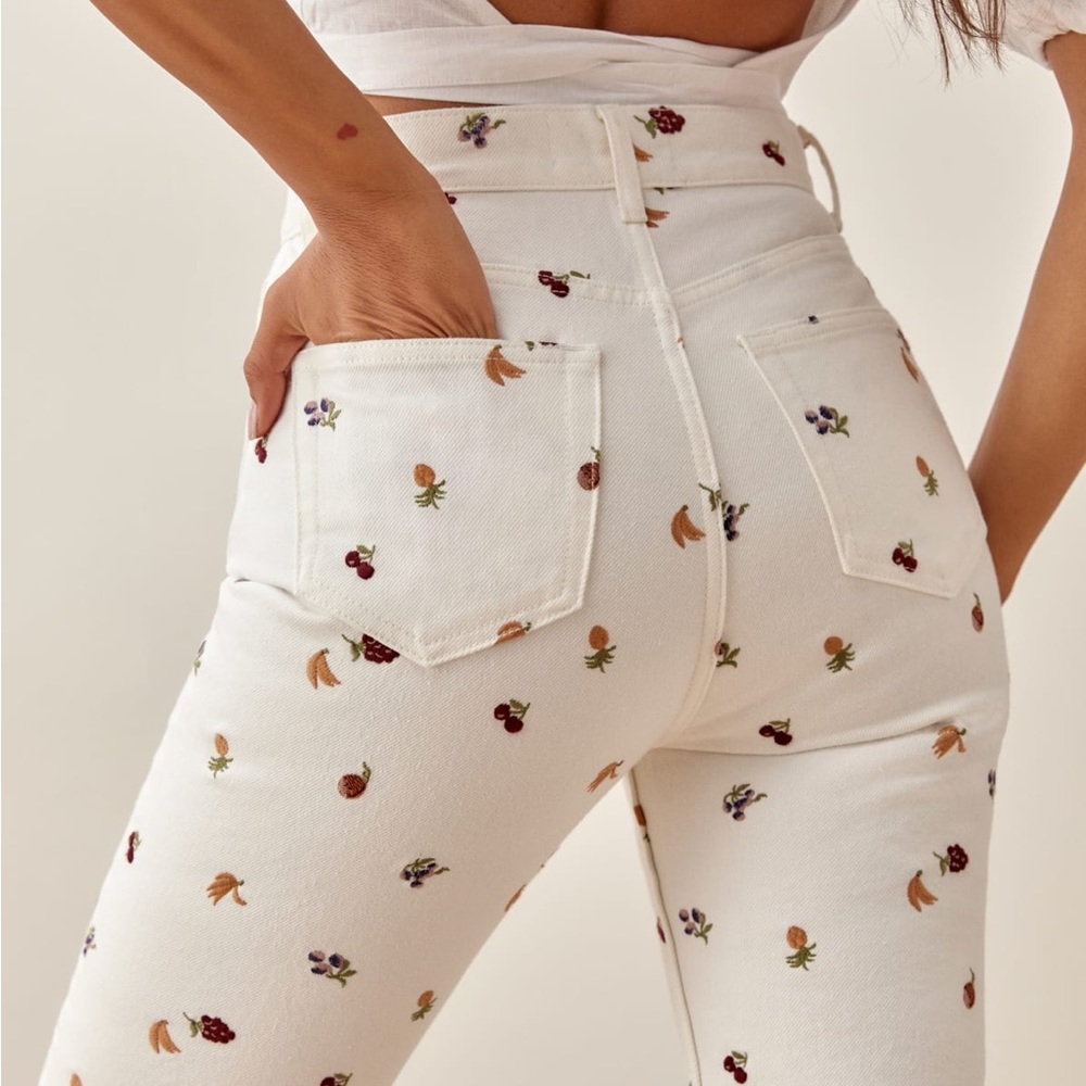 Reformation Cynthia Fruitloops High Rise Straight Jeans